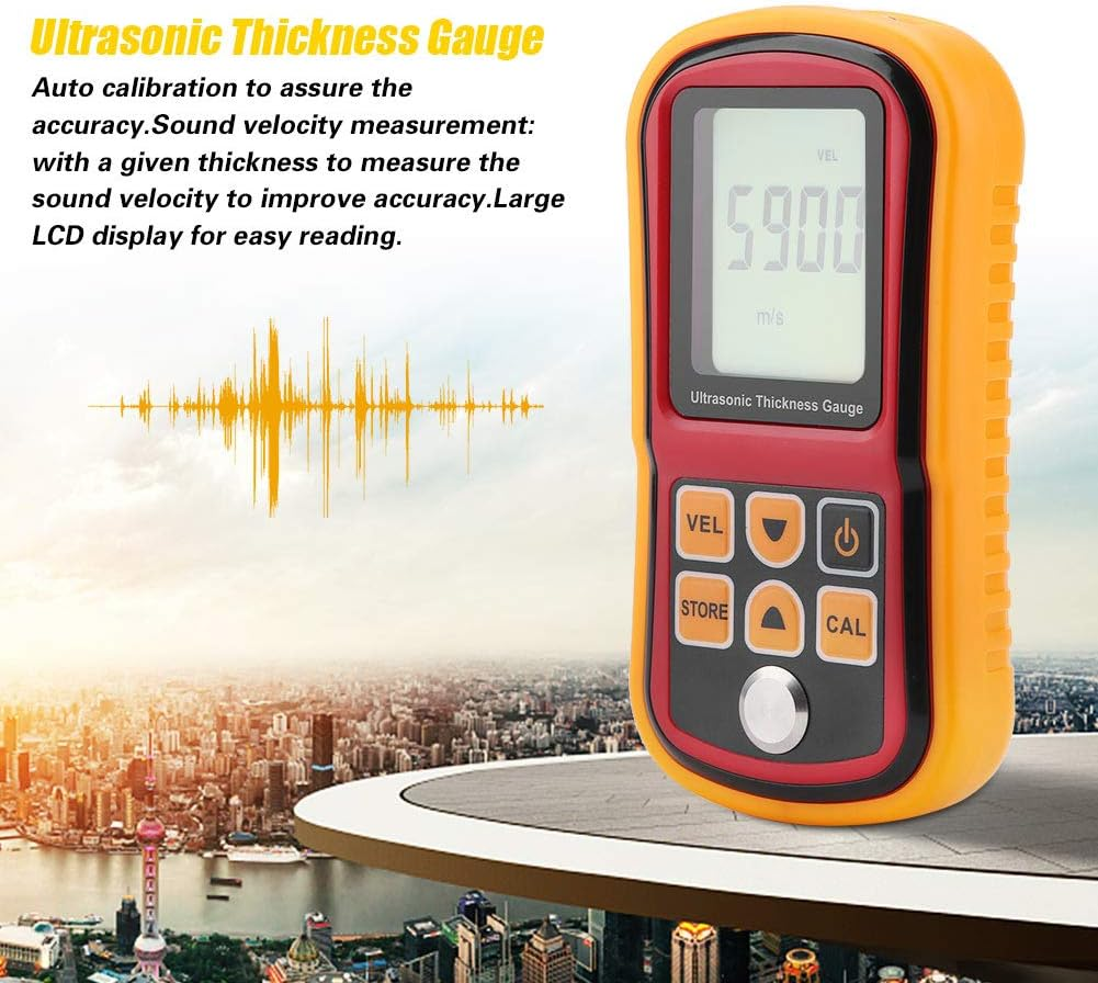LCD Digital Ultrasonic Thickness GM100 High Precision 1.2-220Mm Steel Width Testing Monitor