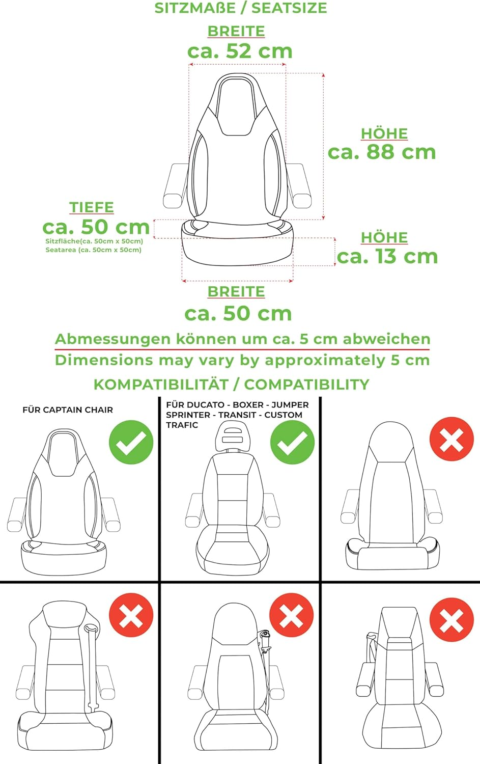 Bremer SITZBEZ&Uuml;GE Motorhome Seat Covers for Fiat Ducato Jumper Boxer DPL501 image number 1