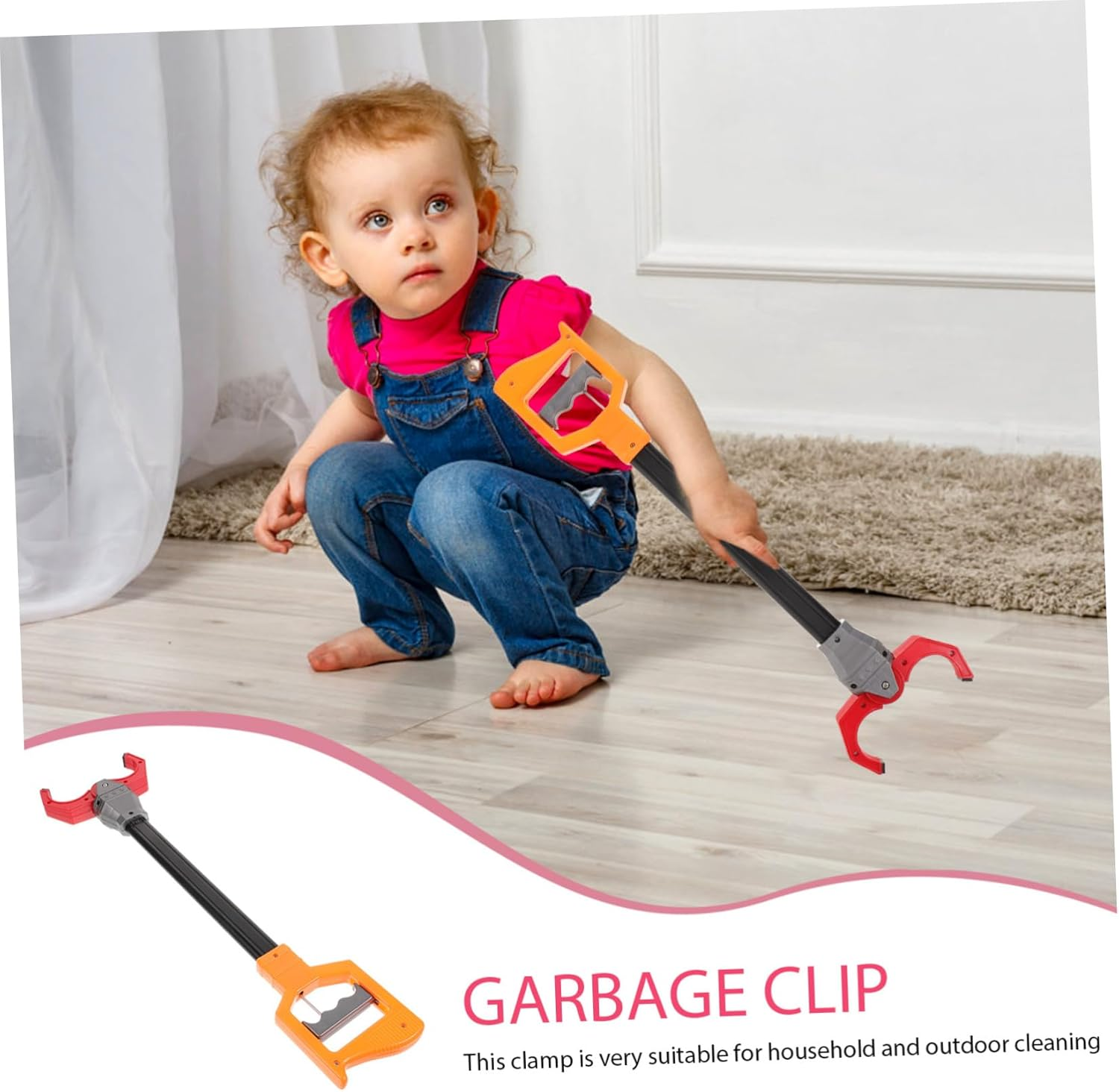 Kisangel Large Trash Picker Waste Paper Grabber Clamp Family Friendly Litter Picker Random Color image number 4