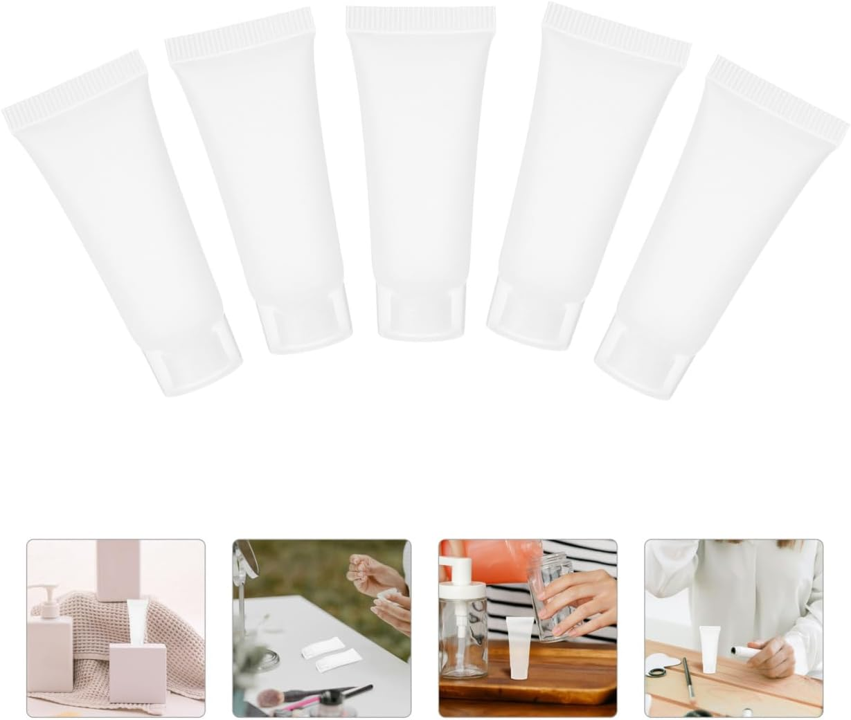 Baluue 50Pcs 10Ml Refillable Travel Squeeze Tubes - Leak-Proof Plastic Packing Hose for Hand Cream Shampoo Toothpaste Diy Projects Easy to Fill and Clean image number 6