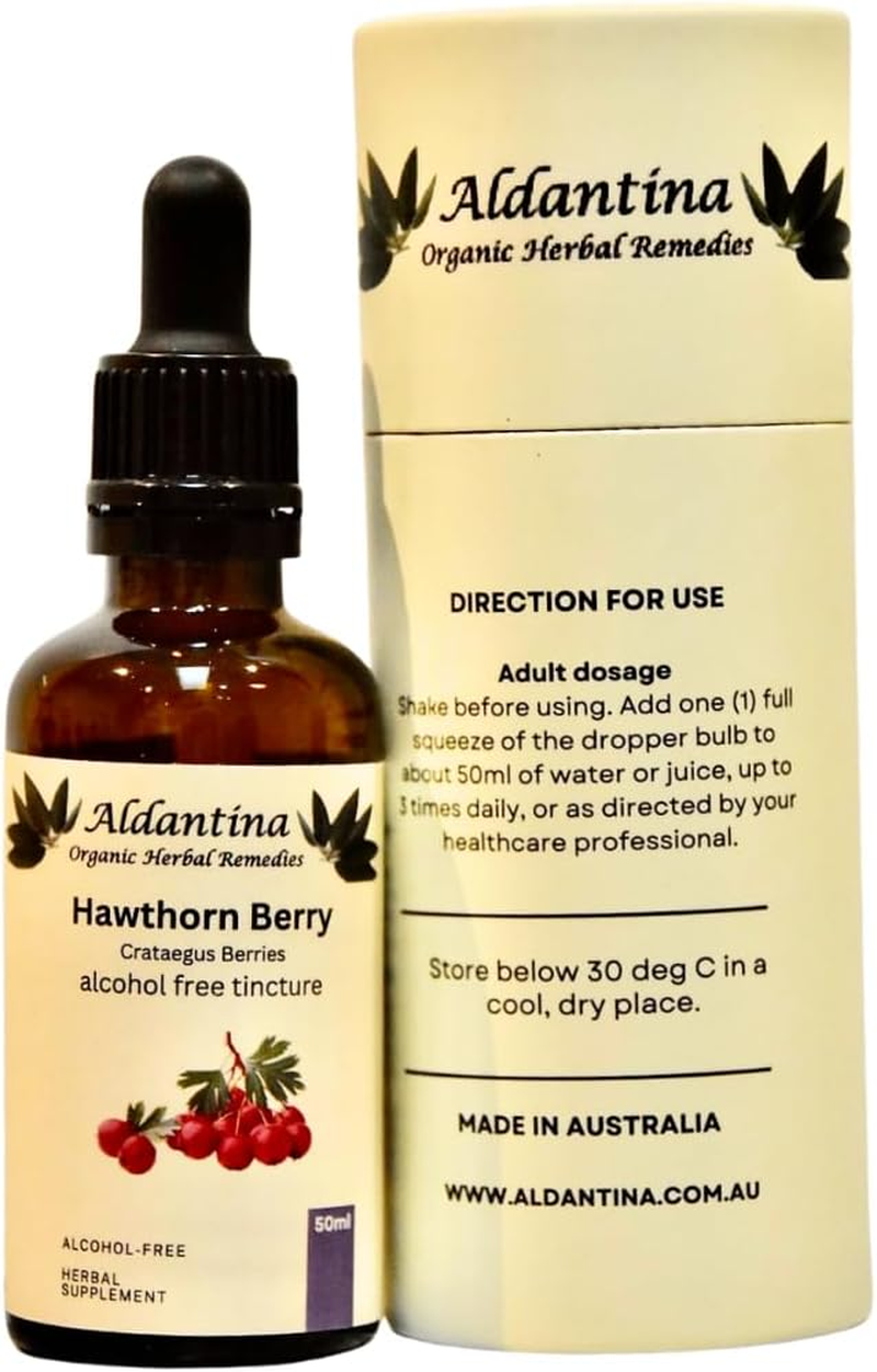 Organic Hawthorn Berry (Crataegus Monogyna) Tincture/Extract, Australian Made, Alcohol-Free - (50Ml) image number 1