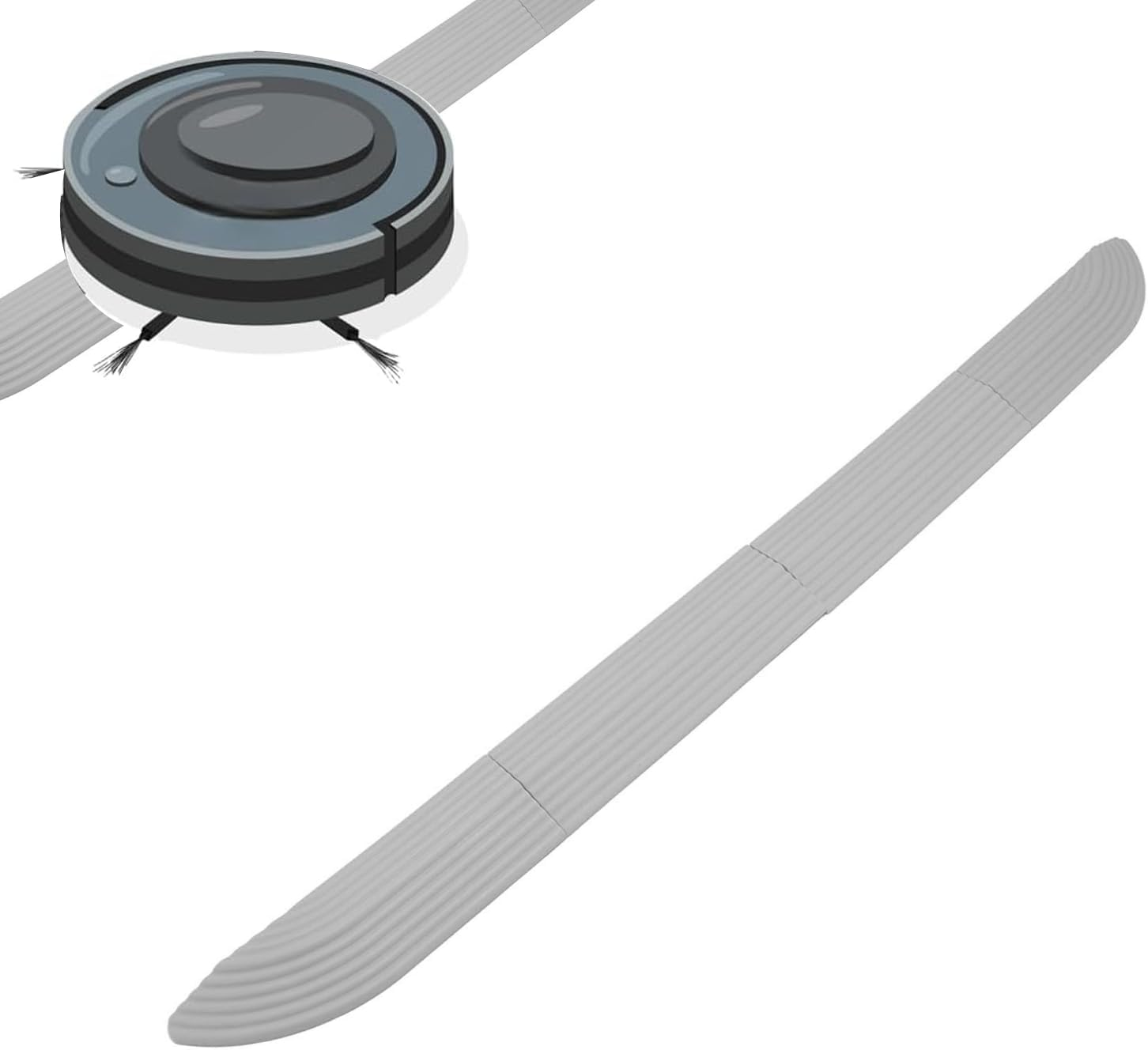 Rubber Threshold Ramp for Robot Vacuum, Wheelchair, Doorways, Bathroom, Black, 4 Pack