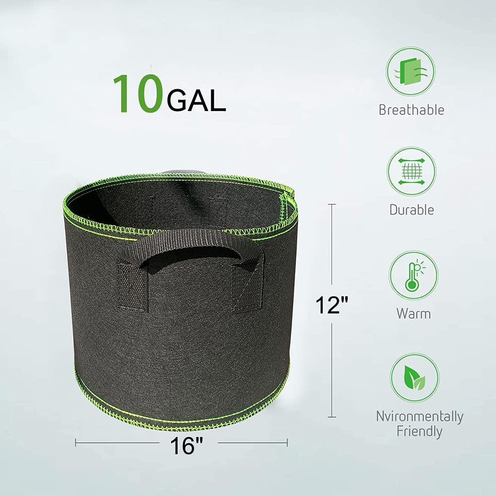 5 Pack 10 Gallon Grow Bags Heavy Duty Thickened Nonwoven Aeration Fabric Pots with Handles, Indoor Garden Planter Bags for Vegetable,Flower, Herbs, Home Decoration, Plant Grow Bags image number 4