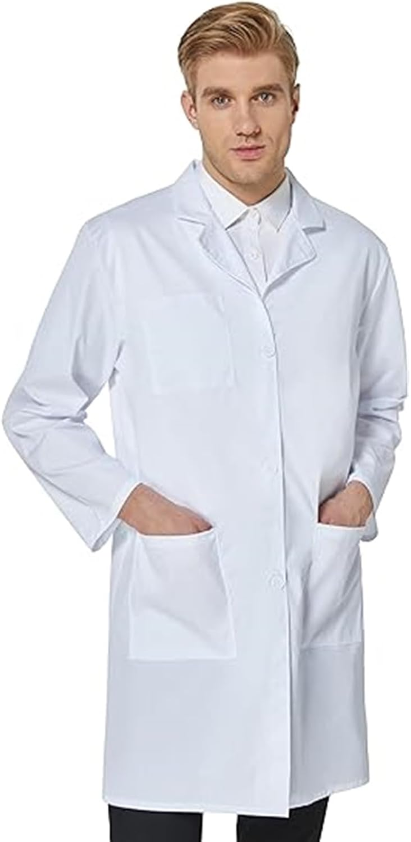 Men'S and Women'S Doctor Lab Coat - Long Sleeve, 3/4 Length Lightweight White Coat for Halloween, 175-185 Cm image number 1