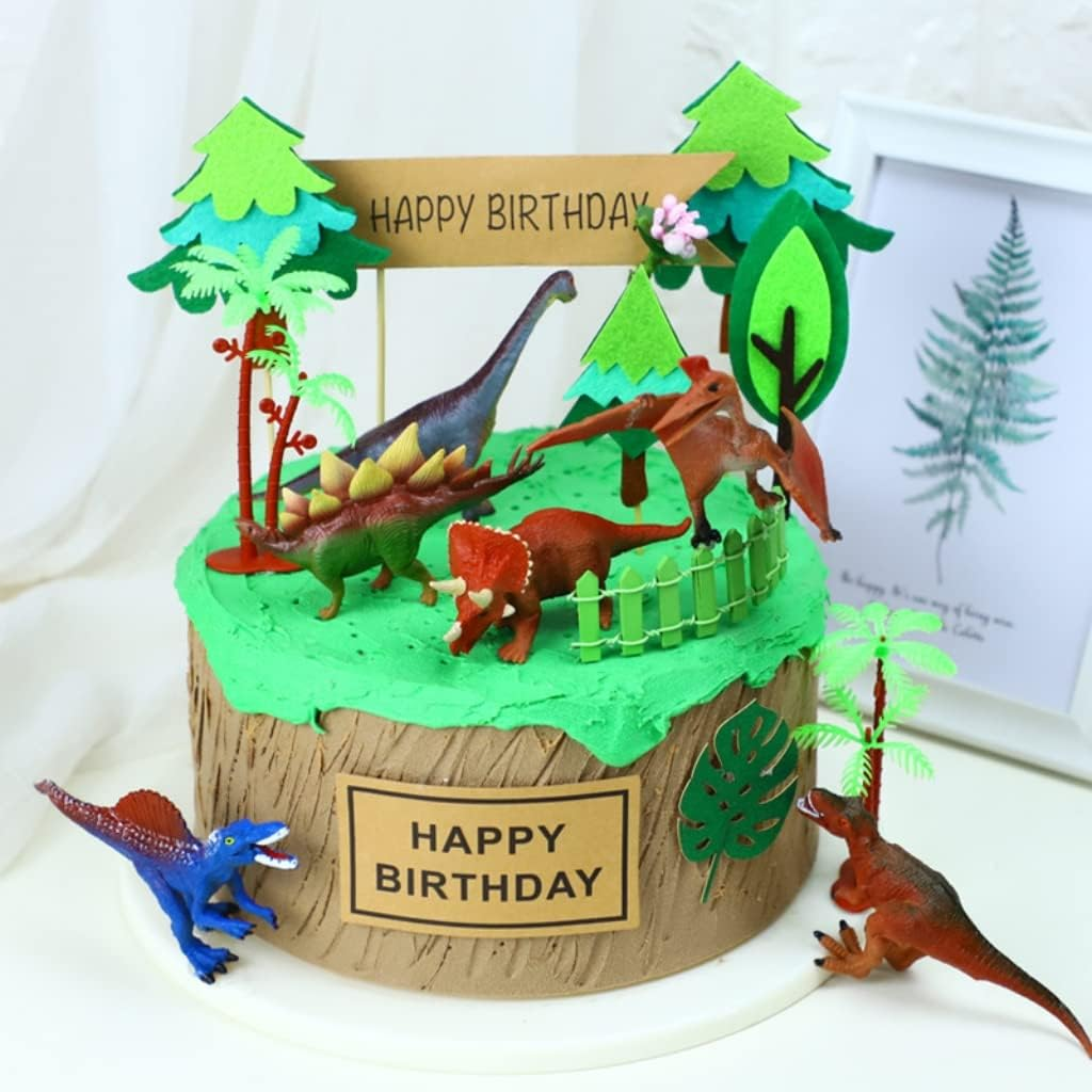 Dinosaur Cake Decorations Cupcake Topper Dinosaur Cake Toppers for Kids Birthday Baby Shower Party Supplies 18PCS image number 2
