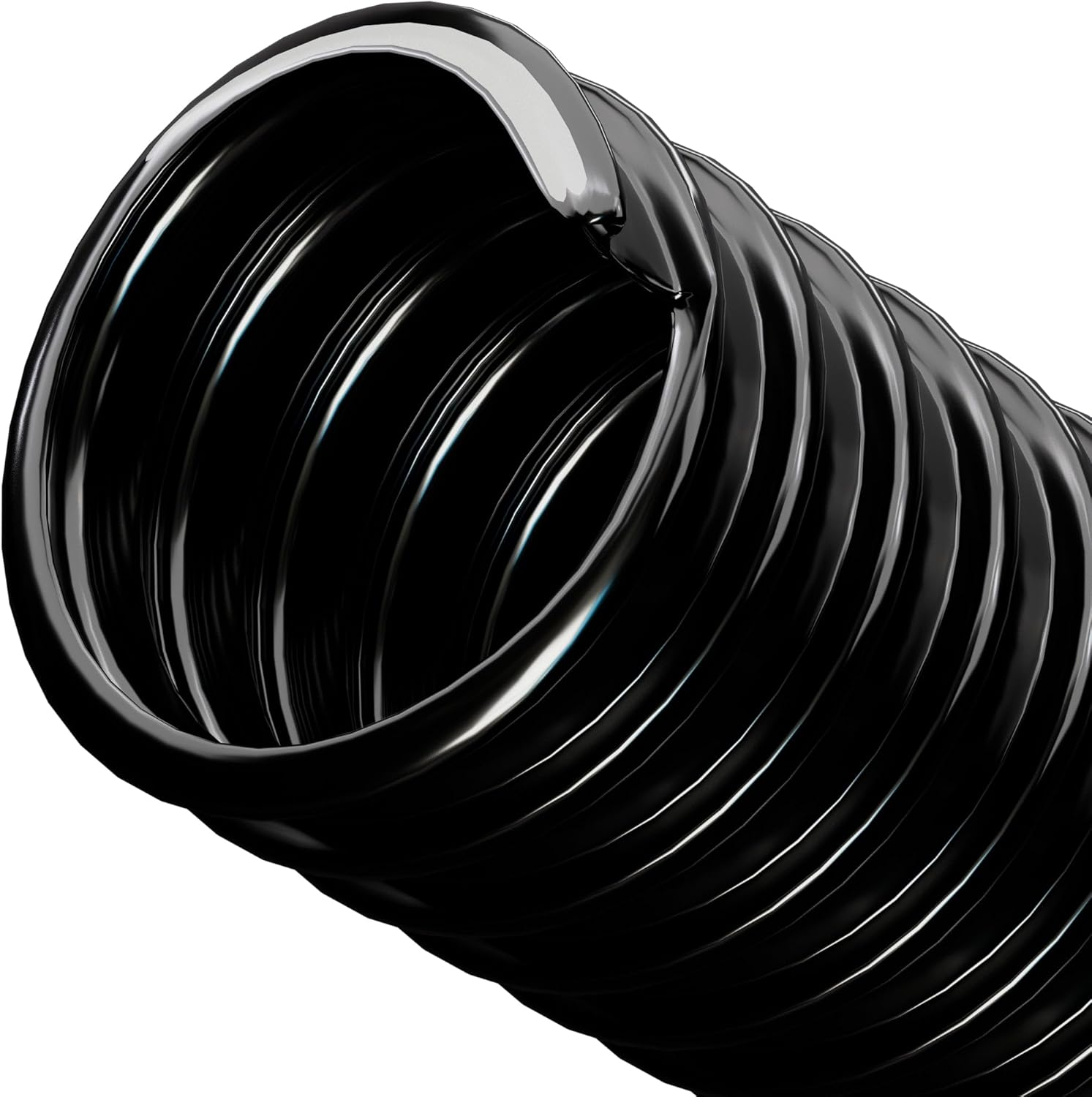 25Mm (1") X 2 Metre Black Corrugated PVC Flexible Pond Hose with 2 Pipe Clips image number 3