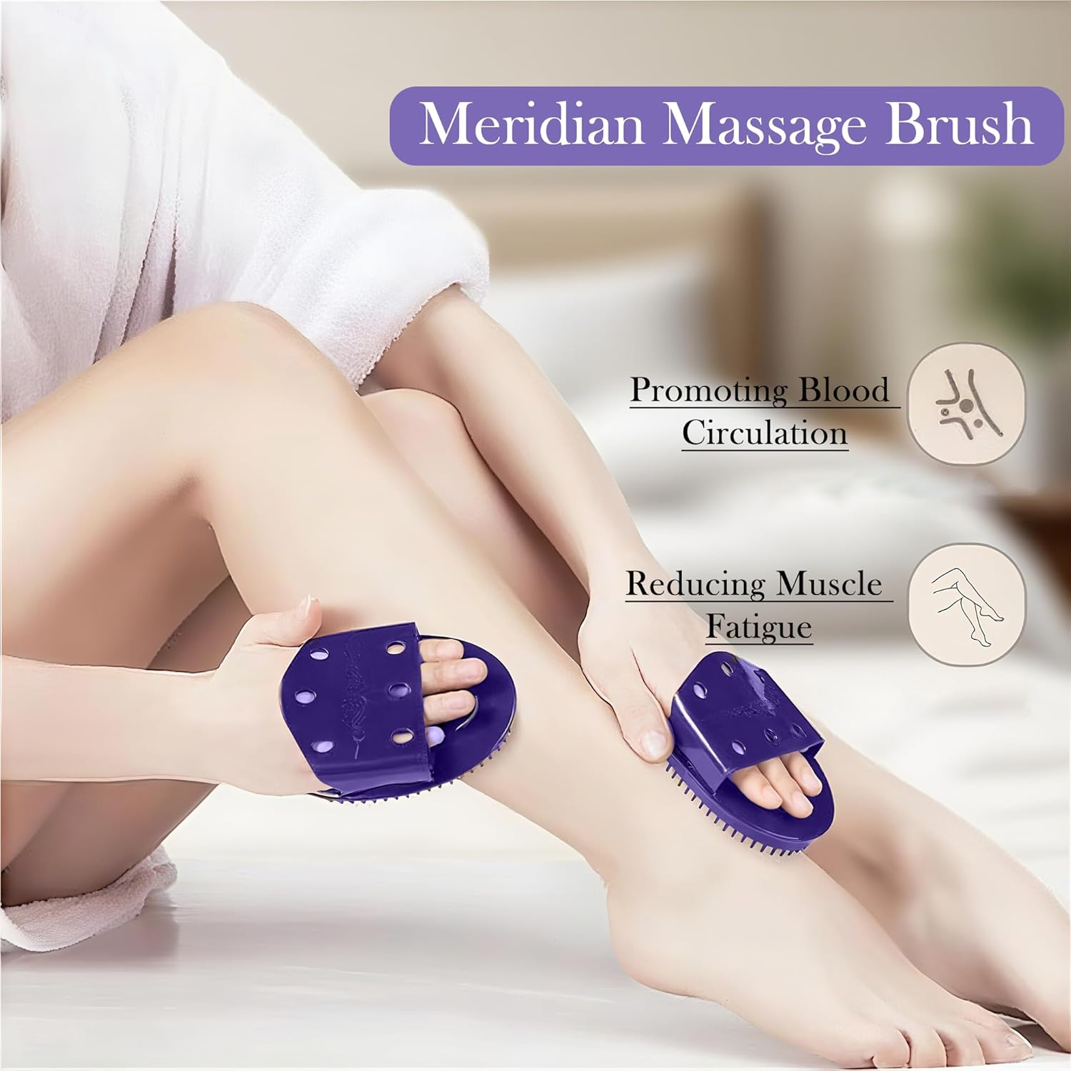 Reignsword 2Pcs Meridian Brush Massage Set, Beauty Salon Professional Acupressure Comb, Full Body Relaxation Therapy Tools, Portable Handheld Cepillo De Meridianos Para Masajes (Purple) image number 1