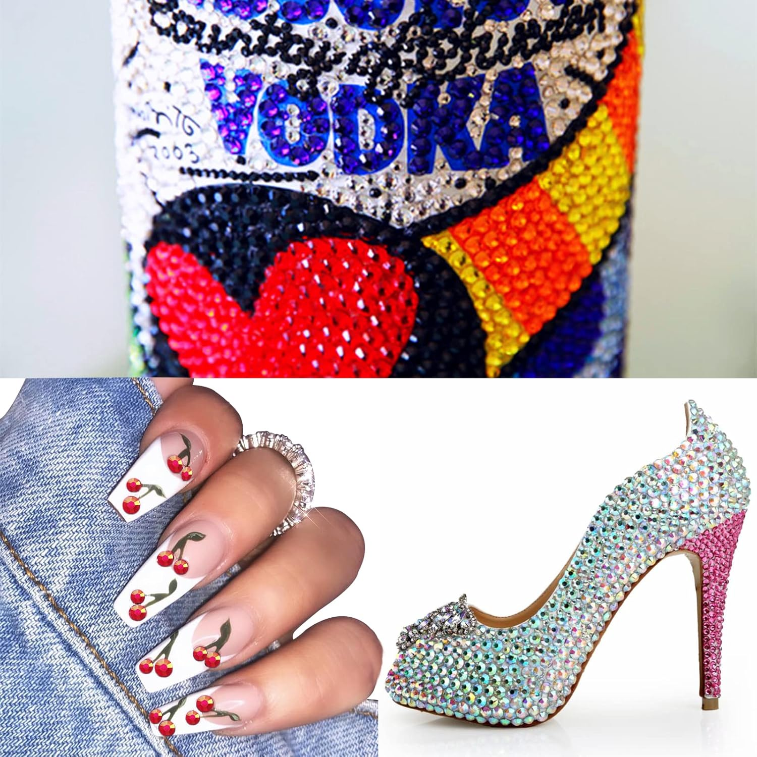 Multi Size 3Mm 4Mm 5Mm Jelly AB Rhinestones for Tumblers - Non Hotfix & round Flat Back, Resin Rhinestones for DIY Cups Nails Crafts (Black)&hellip; - Jelly Mine Silver image number 6