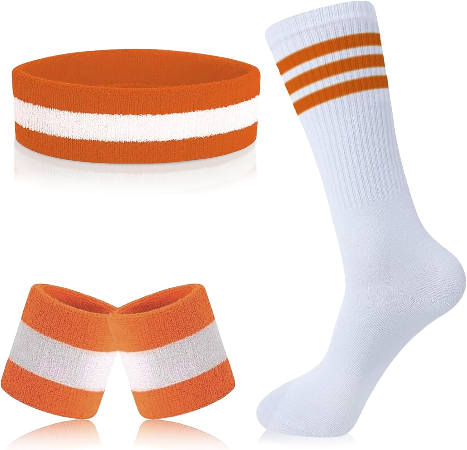 Sweatbands Set, Sports Headband and Sweat Band for Men & Women, Moisture Wicking Workout Set for Tennis, Basketball, Running, Gym image number 2