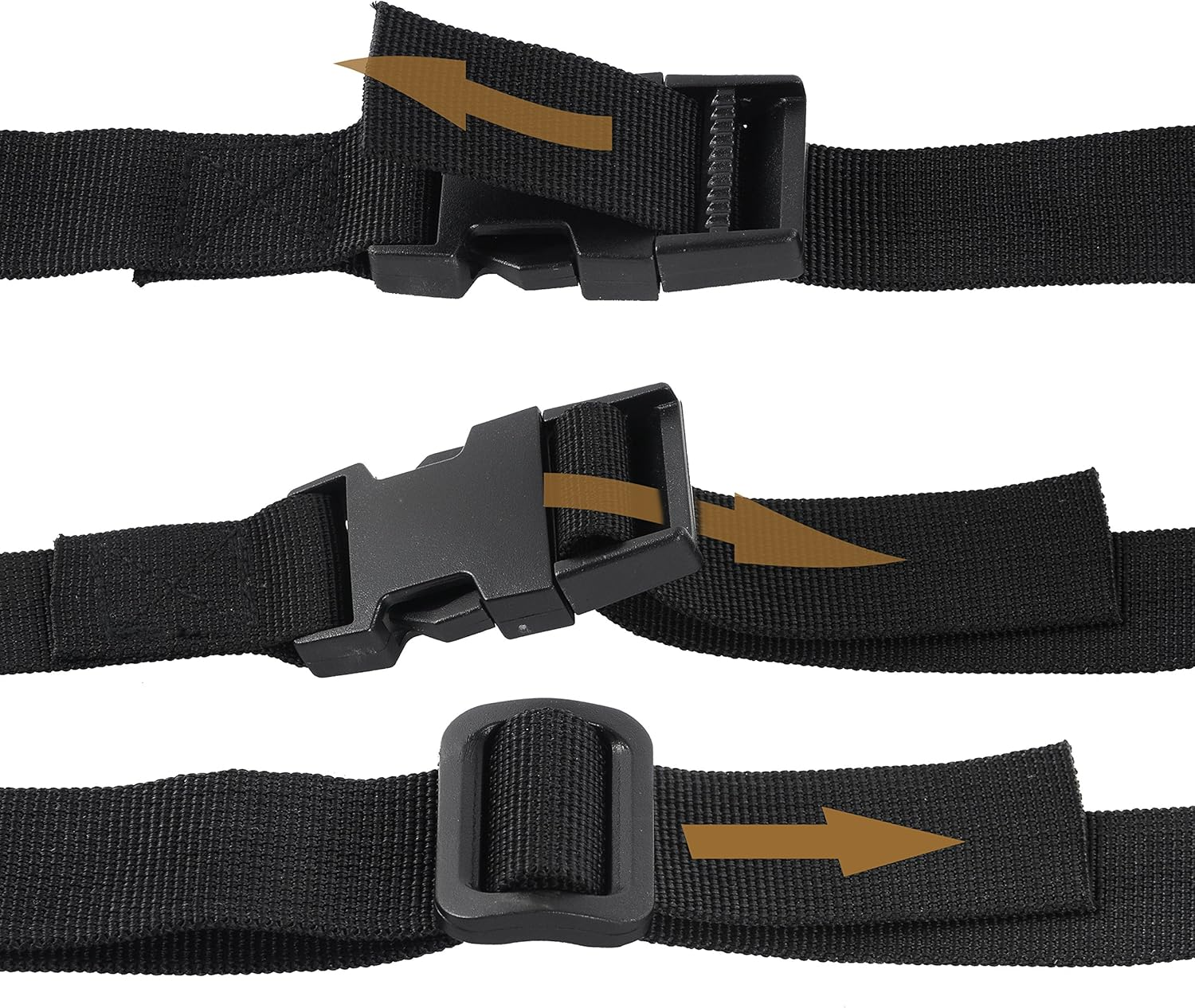 Luggage Strap Wisdompro 2-Pack of Heavy Duty Straps - Utility Strap for Outdoor Sports Backpacking Sleeping Bag Compression Luggage Bundling with MOLLE Gear Quick Release Buckle - 48 Inches image number 6