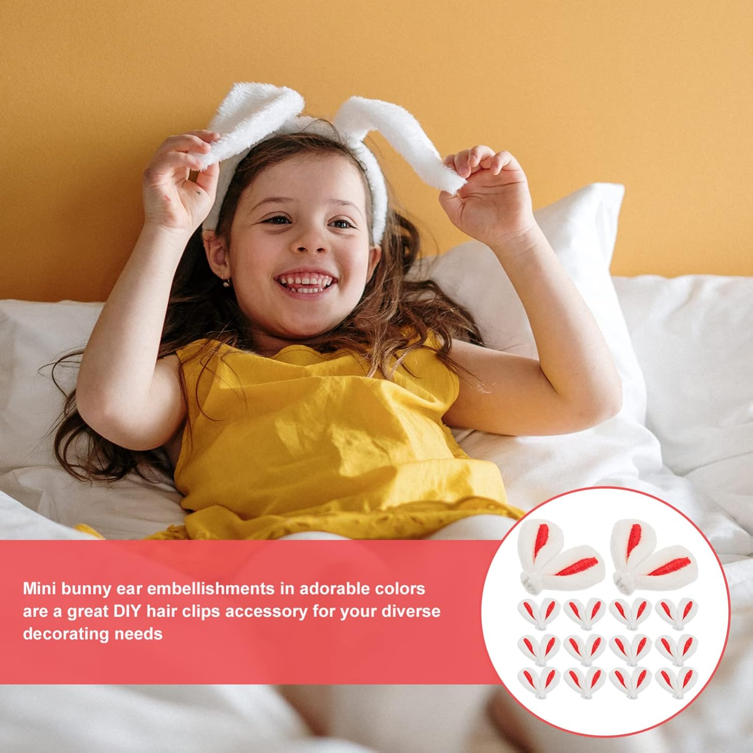 20Pcs Bunny Ear Hairpin Accessories for DIY: Adorable Bunny Ear Hair Clips Decor Easter Hairpin Bunny Hair Clip Decor Easter Hairpin Set image number 4