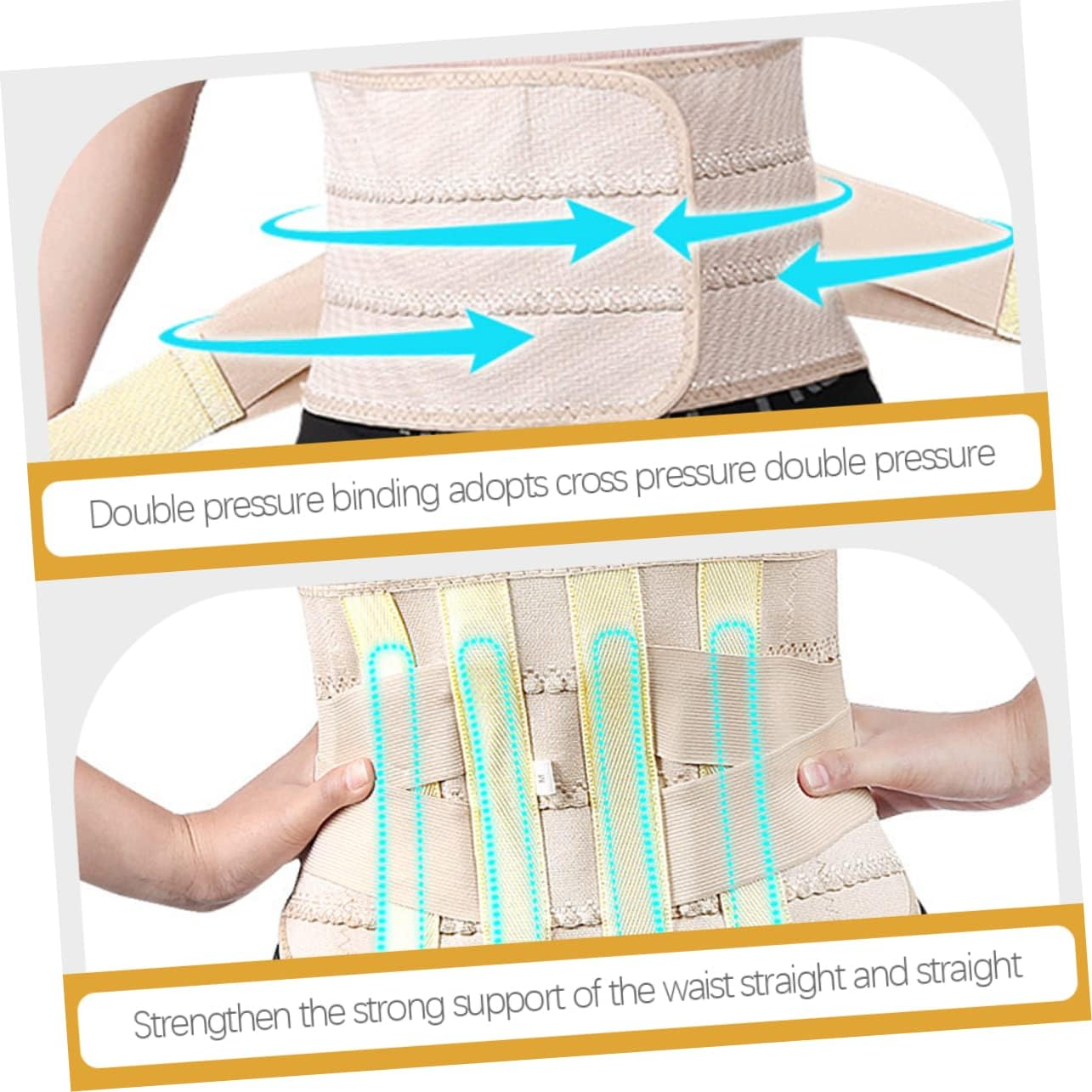 FRCOLOR Postpartum Belly Wrap Band Breathable Cotton Waist Trainer for Women Tummy Corset with Steel Support Lightweight Waist and Back Support for Yoga and Running image number 2