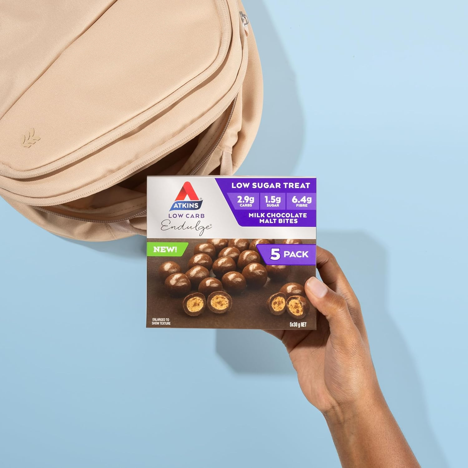 Atkins Endulge, Milk Chocolate Malt Bites, Low Sugar Treat, 5 Pack