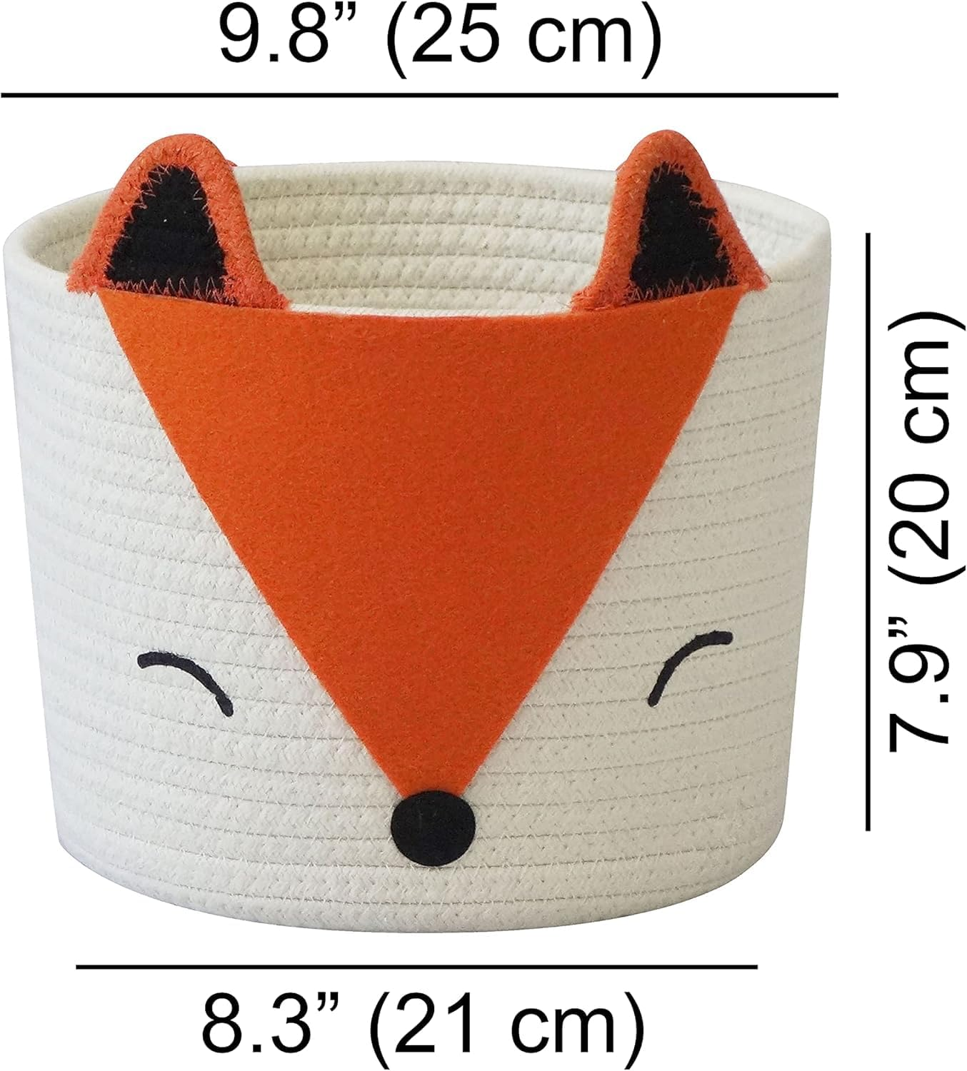 Orange Fox Storage Basket - Small, Multipurpose for Baby Diapers, Laundry, Kids Room, Dog/Cat Toys - Ideal for Woodland Nursery Decor & Organizing (Orange, Samll) image number 5