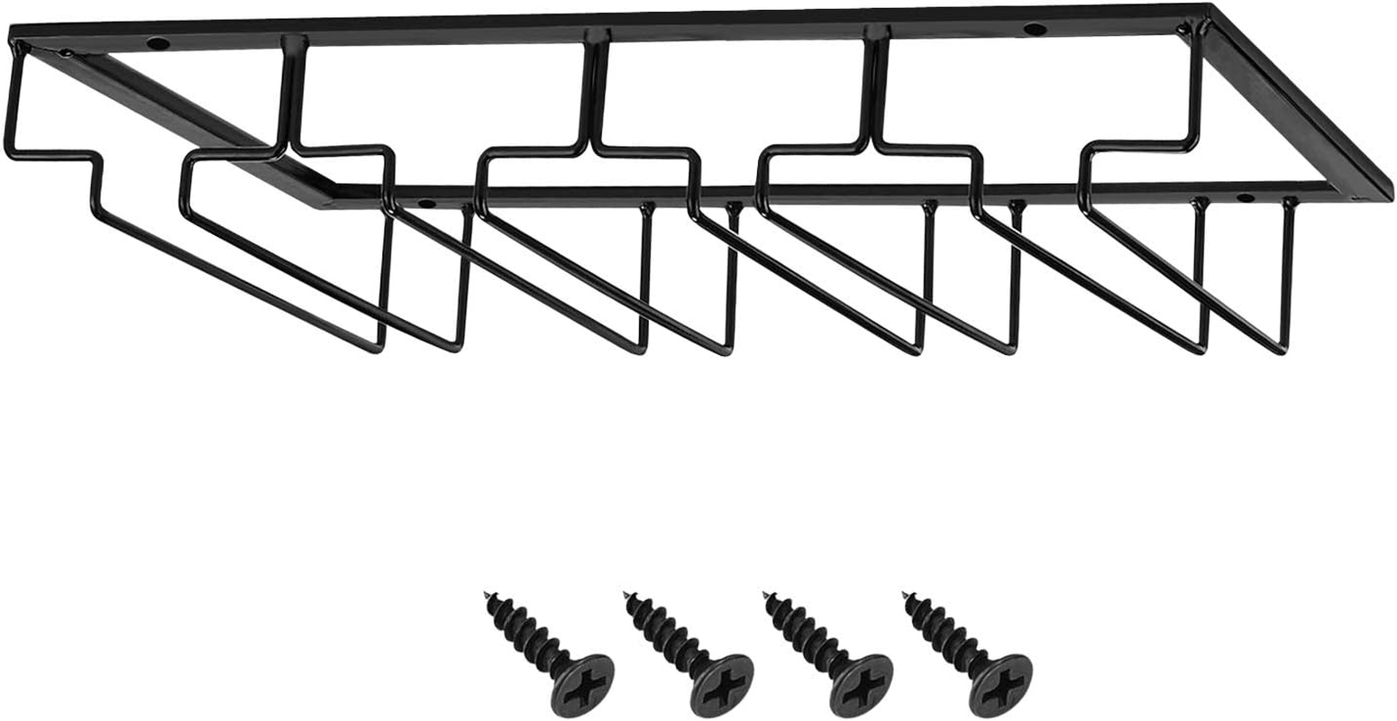 MOCOUM (4 Rows) - Wine Glasses Rack under Cabinet Stemware Rack,Wine Glass Hanger Rack Wire Wine Glass Holder Storage Hanger for Cabinet Kitchen Bar (4 Rows) image number 4