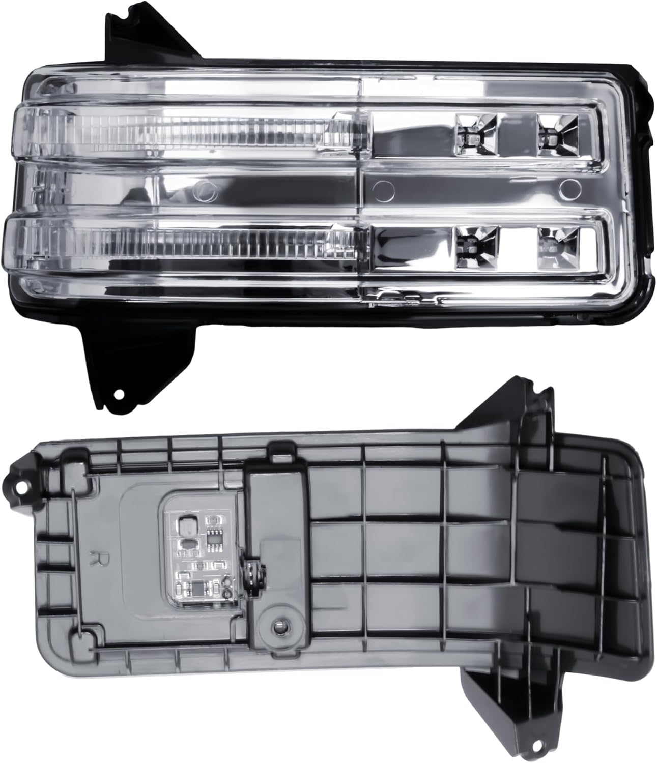 Replacement Passenger Right Side Door Towing Mirror Turn Signal Light Lamp Indicator with DRL for Chevrolet Silverado GMC Sierra 1500 2500HD 3500HD from 2019 to 2024