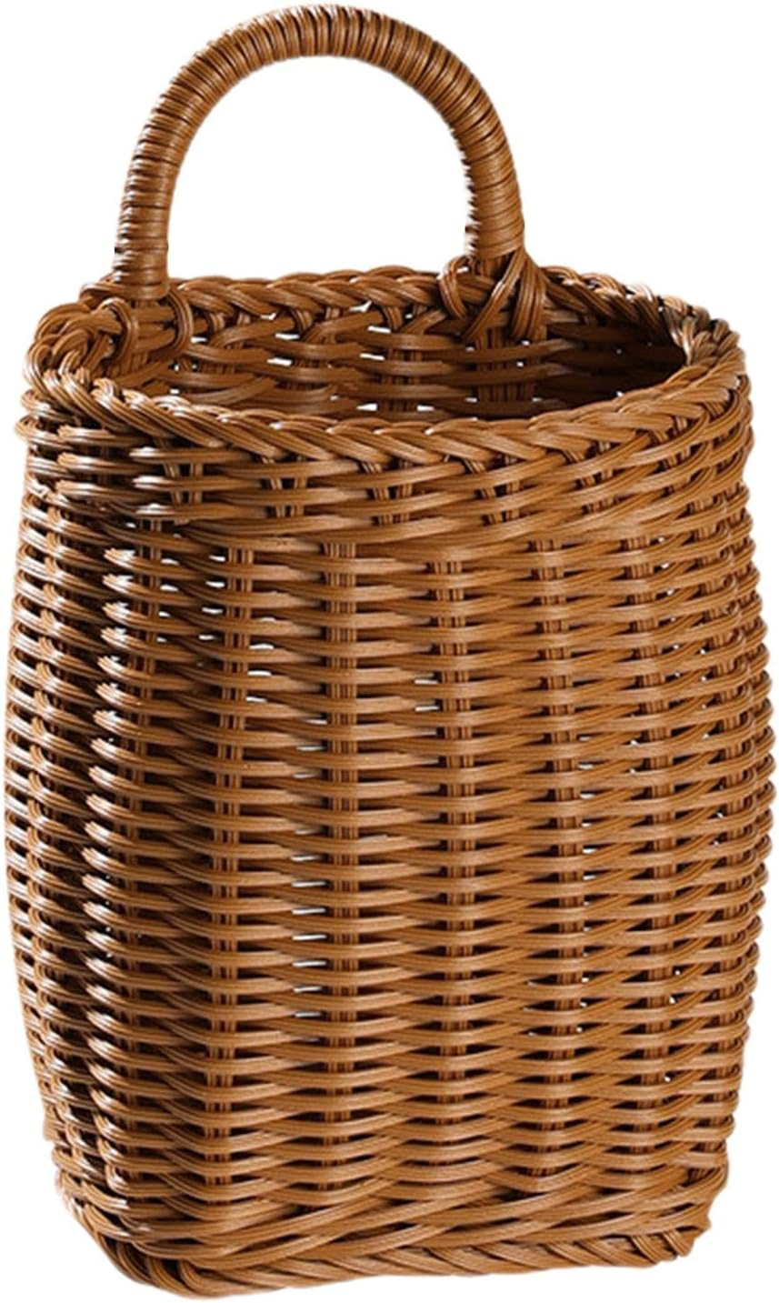 Rattan Wall Basket Set, Seagrass Hanging Decoration, Handmade Water Hyacinth Wicker Baskets, Decorative round Baskets, Environmentally Friendly, Perfect for a Modern Living Room, Bedroom, Kitchen - L image number 4