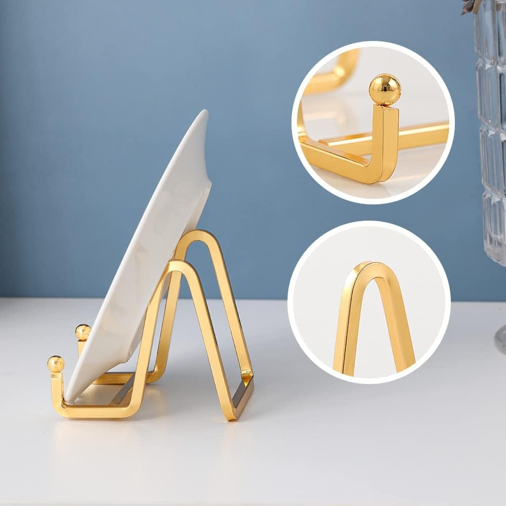 LABUBU Plate Holder Easel Display Stand - 3 Inch Metal Plate Stands for Display - Tabletop Picture Stand - Gold Iron Easels for Display Pictures | Photo Frames | Book | Decorative Plates | Plaque - 1 Pack image number 4