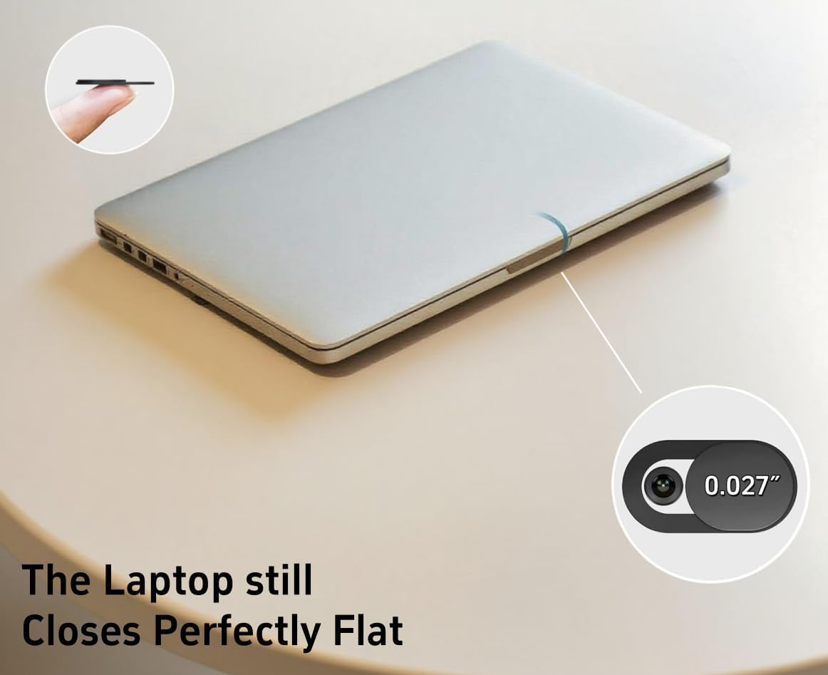 Webcam Cover Slide[6 Pack], 0.03 Inch Ultra Thin Privacy Sliders for Imac & Iphone/Macbook/Laptop/Ipad/Pc Accessories - Camera Blocker Security Protector - White Red