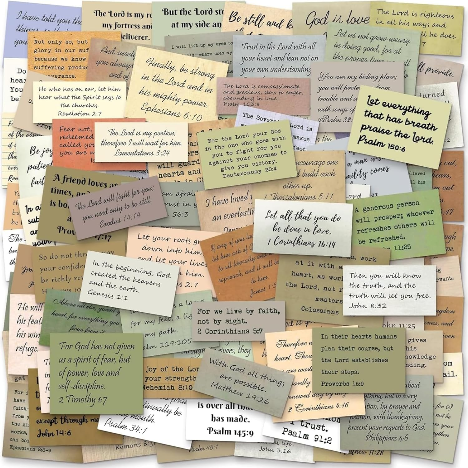 GHQHSQ 120PCS Bible Verse Stickers, Christian Vintage Inspirational Quote Sticker, Typewriter Scripture Stickers, Bible Study Supplies for Scrapbooking, Water Bottle, Laptop image number 2