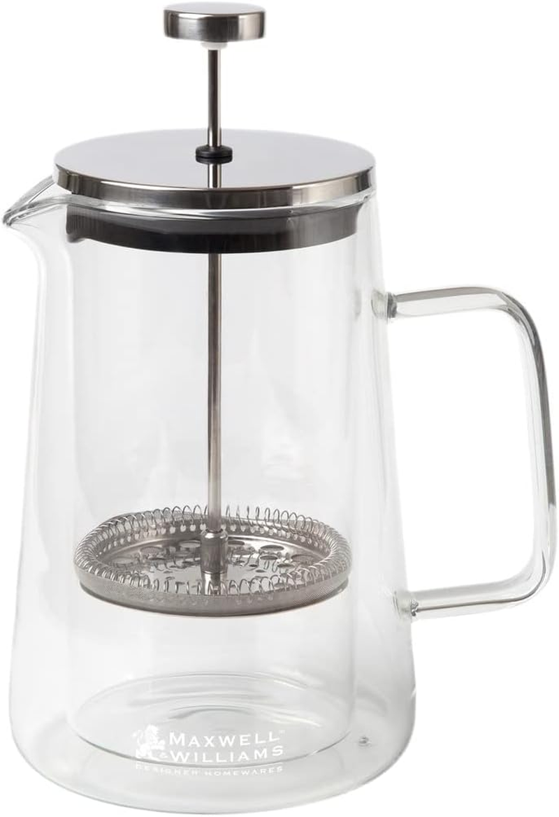 Maxwell & Williams Blend Vienna Double Wall Plunger, Clear, 1 Litre Capacity image number 1
