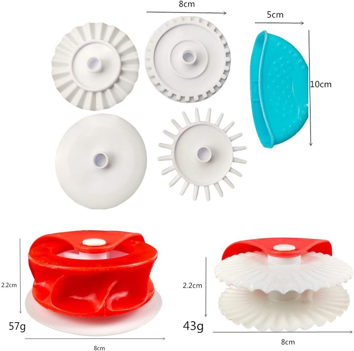 Pastry Wheel Decorator and Cutter, 6Pcs Pie Wheel, Pastry Wheel Roll, Pie Crust Cutter, Pastry Cutter, Pie Cutter, Pizza Pastry Pie Lattice Cookie Biscuit Decoration, DIY Baking Cooking Tool