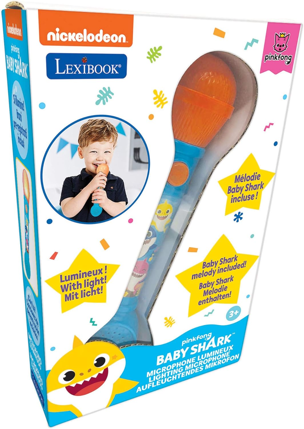 Lexibook Baby Shark Lighting Microphone with Melodies and Sound Effects image number 3