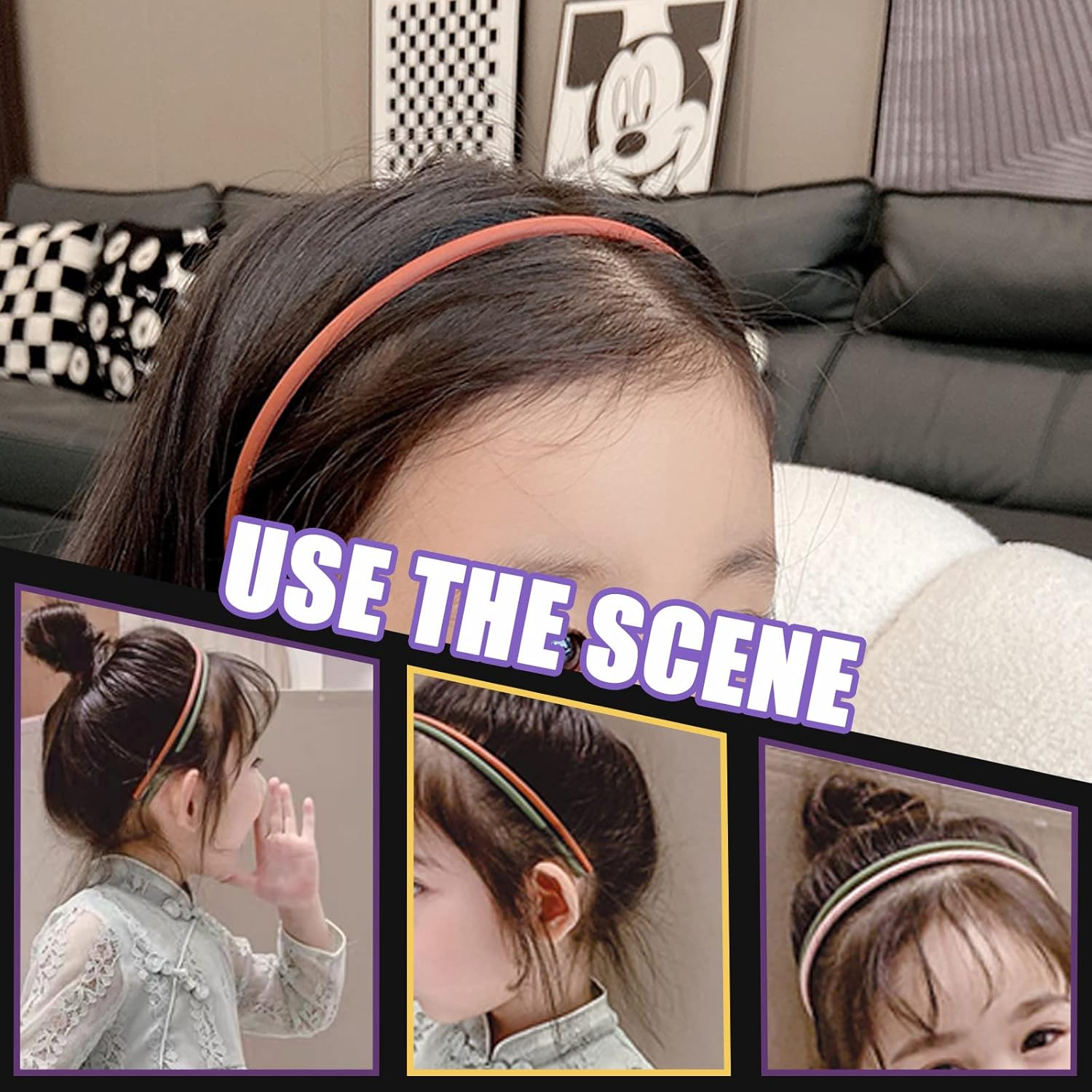 Swpeet 24Pcs 12 Colors Plastic Hairbands with Hair Loops Assortment Kit, Multi-Use Hair Bands Spring Hair Hoop Band Fashion Headbands Headwear Accessories for Sports, Outdoor image number 2