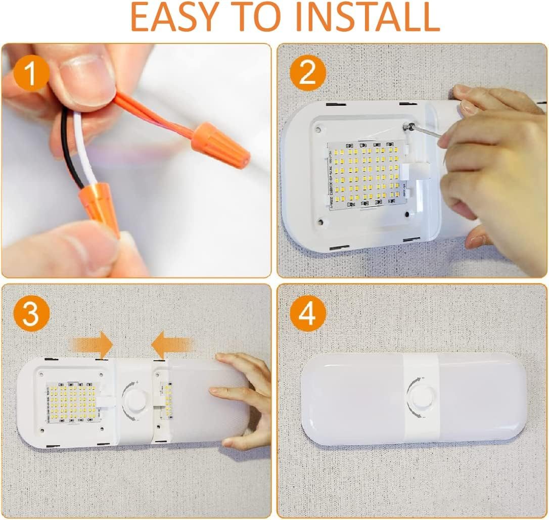 12V/24V RV Boat Ceiling Light 3 Color Temp with Stepless Dimming Super Bright LED Ceiling Dome Light Panel Light for Caravan Camper Travel Trailer Motorhome Sailboat Yacht(1 Pack) image number 3