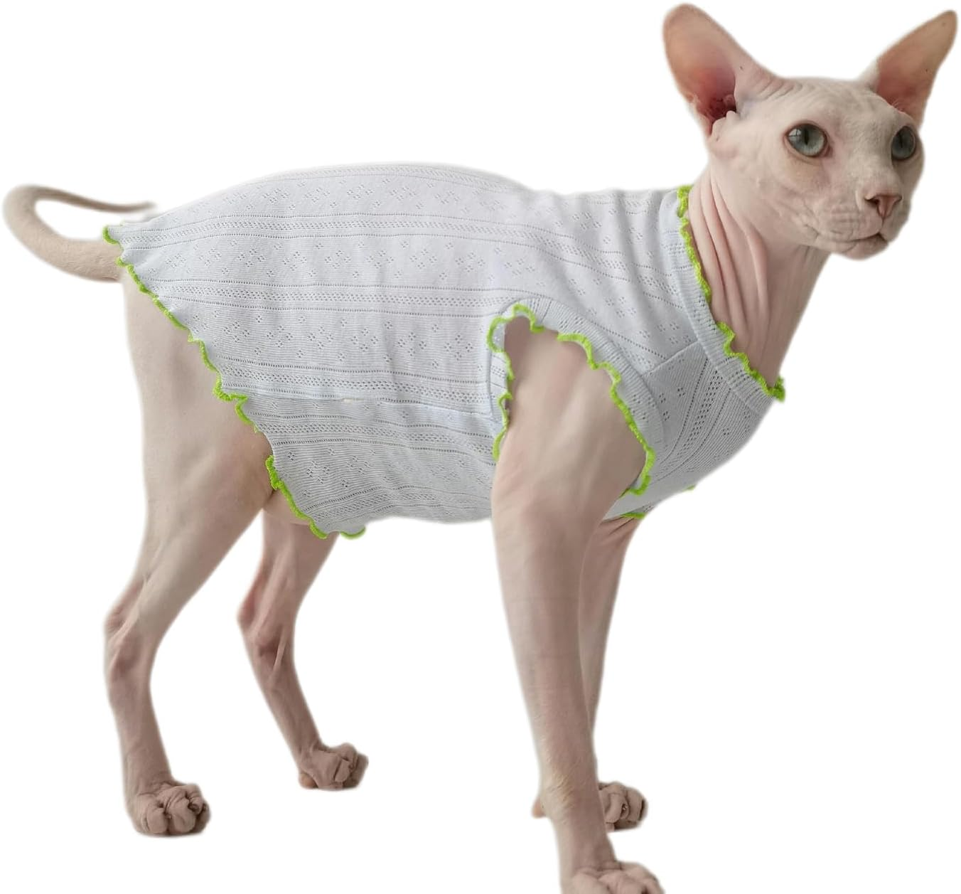 IUOUTG Sphynx Cats Shirt Hairless Cat Clothes Summer Sleeveless Thin Kittens Vest Funny Pullover Cat Pajamas for Sphynx, Cornish Rex, Devon Rex