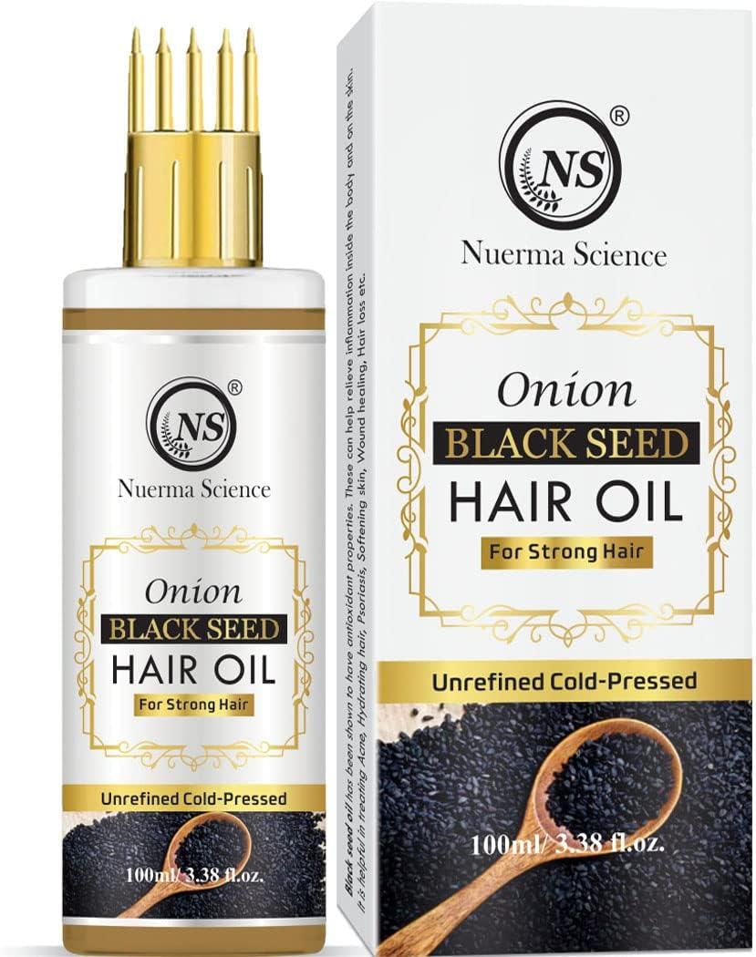 Nuerma Science Onion Oil - Black Seed Onion Hair Oil - Controls Hair Fall - Enriched with 14 Cold Pressed Oils - 100 ML image number 1