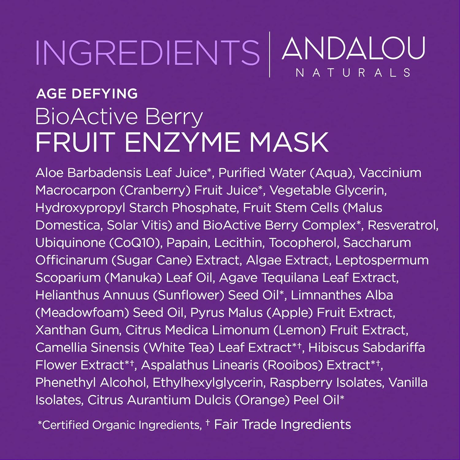 Andalou Naturals, Bioactive 8 Berry, Fruit Enzyme Mask, 50G image number 5