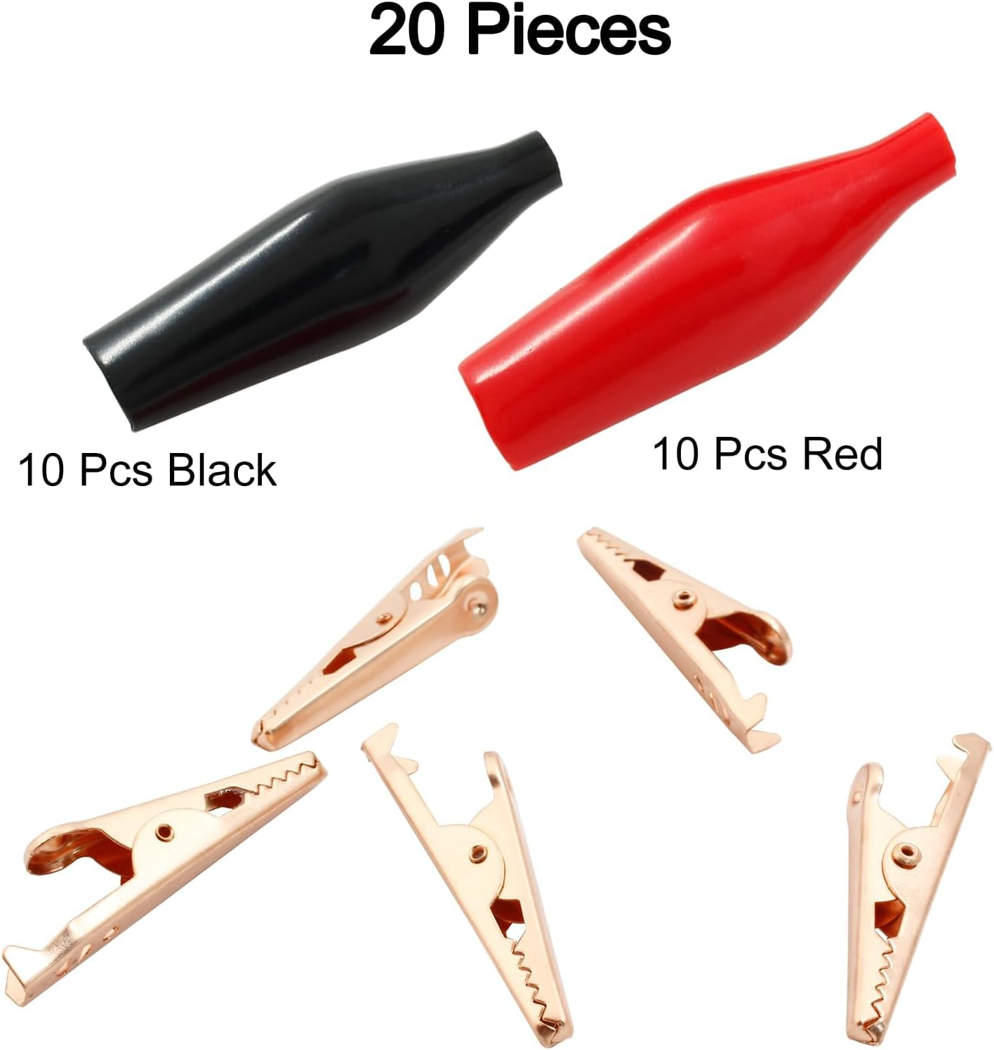 20Pcs Alligator Clips Mini Size 1&rdquo;/28Mm 5A Clamps Crocodile Electrical Test Clamps Jumper Helper with Protective Insulation Cover image number 4