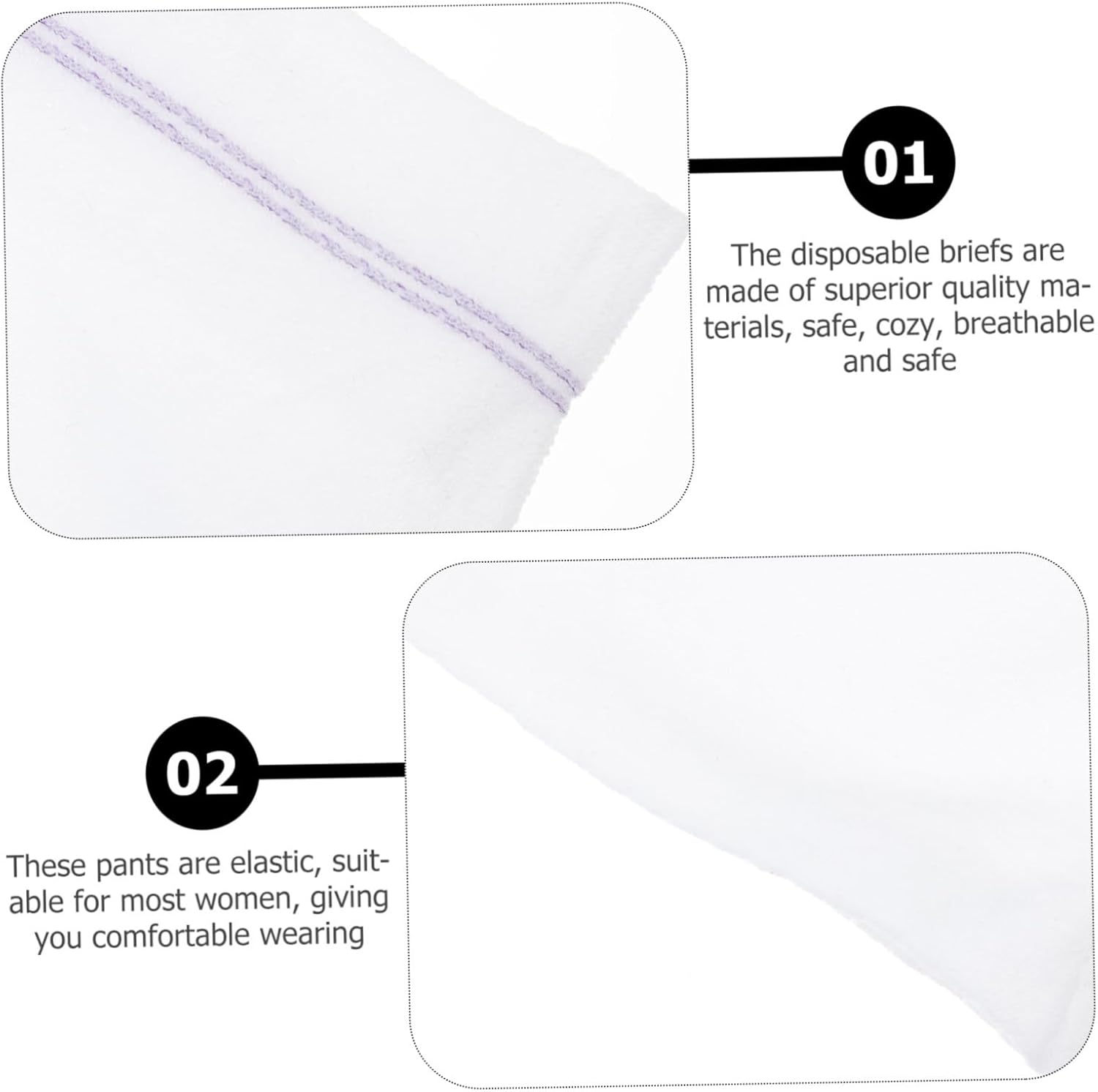 Sosoport Disposable Panties Ladies Flexible Pants Postpartum Underwear Breathable Postpartum Panties Briefs Practical Period Pants Bikini White Polyester image number 1