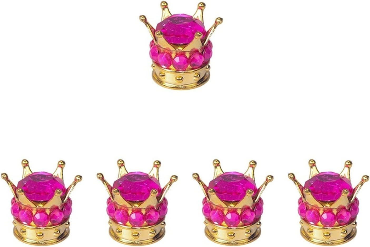4Pcs Pink Crown Shape Car Auto Universal Wheel Tire Tyre Valve Stem Caps Dust Covers Motorcycle Bike Airtight Stems Compatible with BMW VW (Color : Navy Blue)