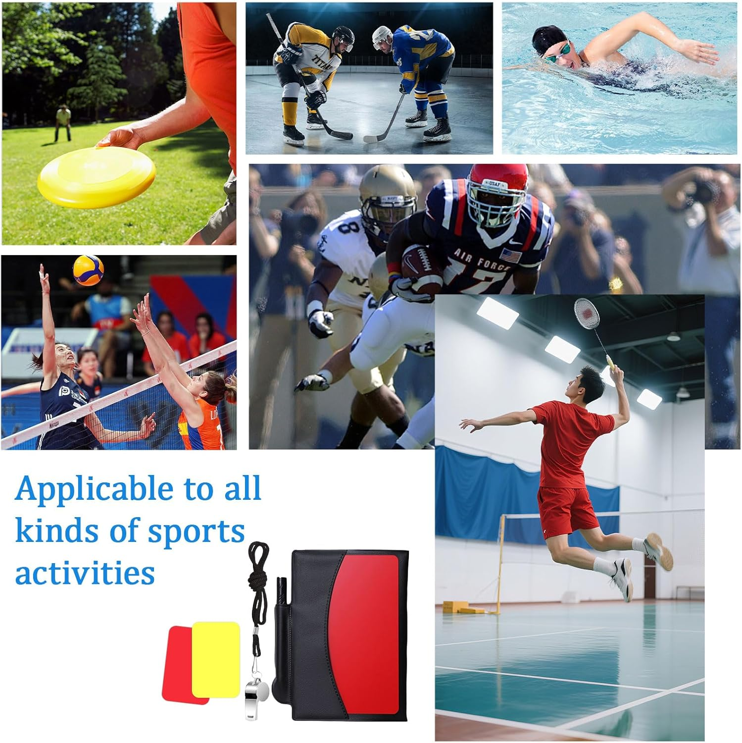 6 Pcs Red and Yellow Cards Soccer Referee Set，3Pcs Soccer Referee Cards and 3 Pcs Whistle,Soccer Cards Set Is Suitable for Football Matches,Soccer Game Sports image number 1