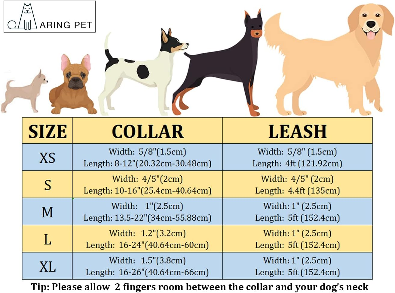 ARING PET Dog Collar with Lead, Cotton Cute Dog Collar and Lead Set, Adjustable Dog Collars with Metal Buckle for Small Medium Large Dogs image number 6