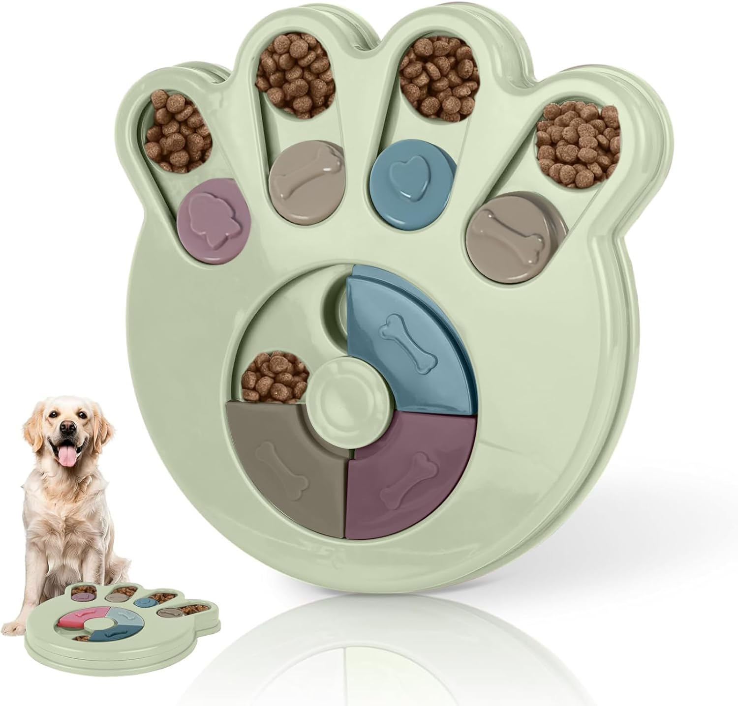 Slow Feeder Dog Bowl Pet Puzzles,Dogs Food Puzzle Feeder Toys for IQ Training & Mental Enrichment,Mental Stimulation, Aggressive Chewers Puppy Chew Toys(Green) image number 4