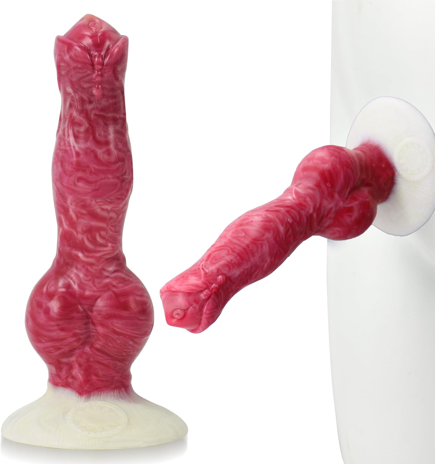 Realistic Dog Dildo with Knot for Beginners, 8.26 Inches Pink Silicone Suction Cup Butt Plug Sensory Toys Dildo for Women Lesbian and Men Couples image number 2