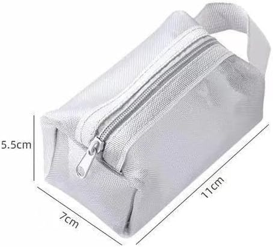 3Pcs Portable Square Mesh Storage Bag,Zippered Mesh Cosmetic Bag,Small Square Coin Purse Travel Storage Carry Pouch (Style, One Size) image number 1