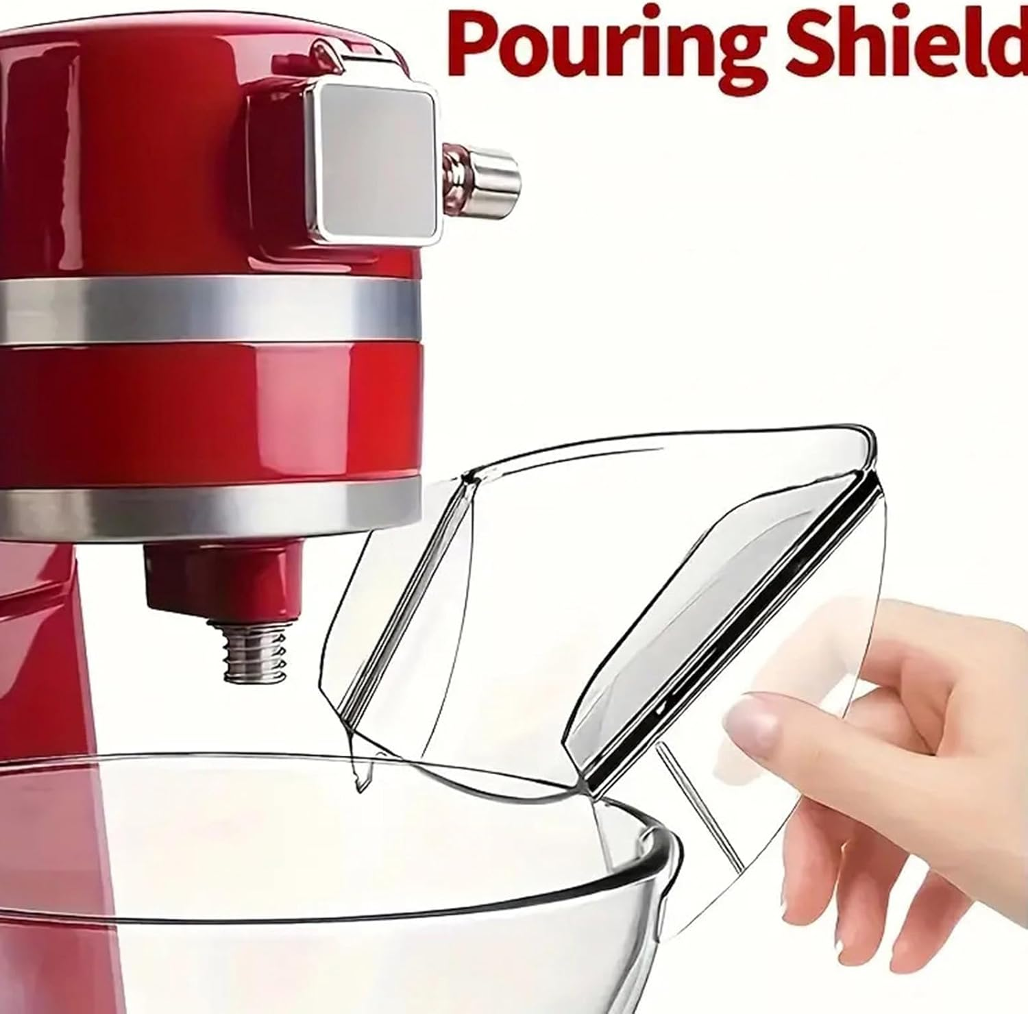 Pouring Cover for Mixing Bowl | Pouring Chute Attachments for Stand Mixer Bowl - Kitchen Cooking Appliance Accessories Dump Hoods for Indoor Restaurant Home image number 2