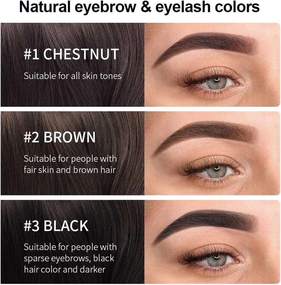 2-In-1 Eyebrow Lamination Kit Brow Lash Lift Kit and Eyebrow Tint Waterproof Semi Permanent Color with Natural Looking Lift Salon Quality Results at Home, 4-6 Week Lasting Effect (Black, #3) - Black image number 4