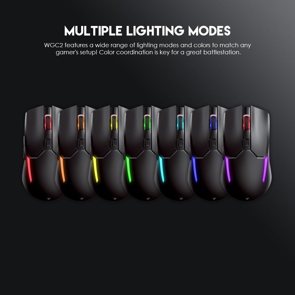 Fantech WGC2 2.4Ghz Wireless Gaming Mouse, Adjustable 2400 DPI, Ergonomic Computer Mouse for PC & Laptop (White) - Purple image number 2