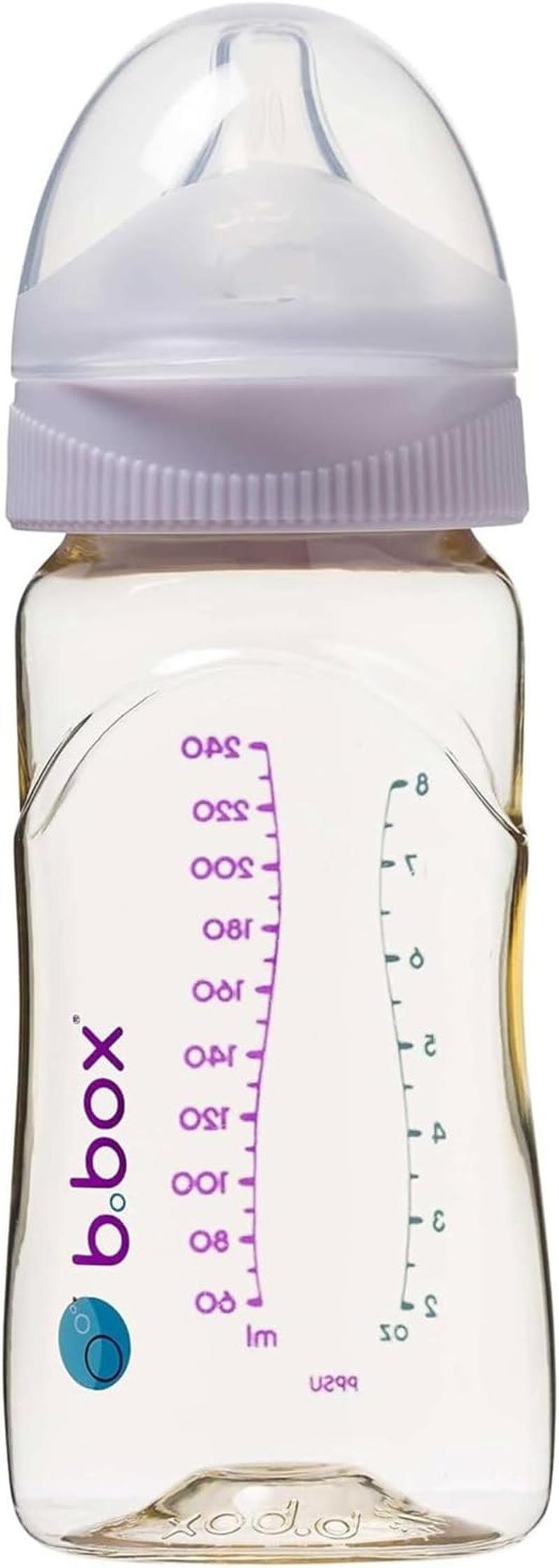 B.Box PPSU Breastfed Baby Bottle, Peony, 240 Ml Capacity