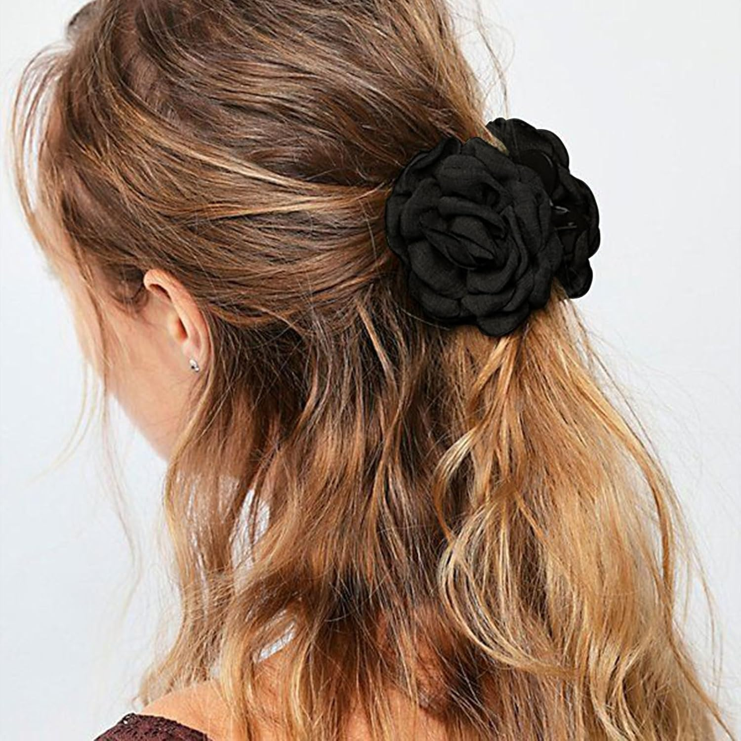 Mezrkuwr Pack of 2 Rose Petal Claw Clips for Women, 2 Pieces, Large Hawaiian Rose Hair Clips, Flower Hair Clip, Floral Hair Clips for Women Girls image number 4