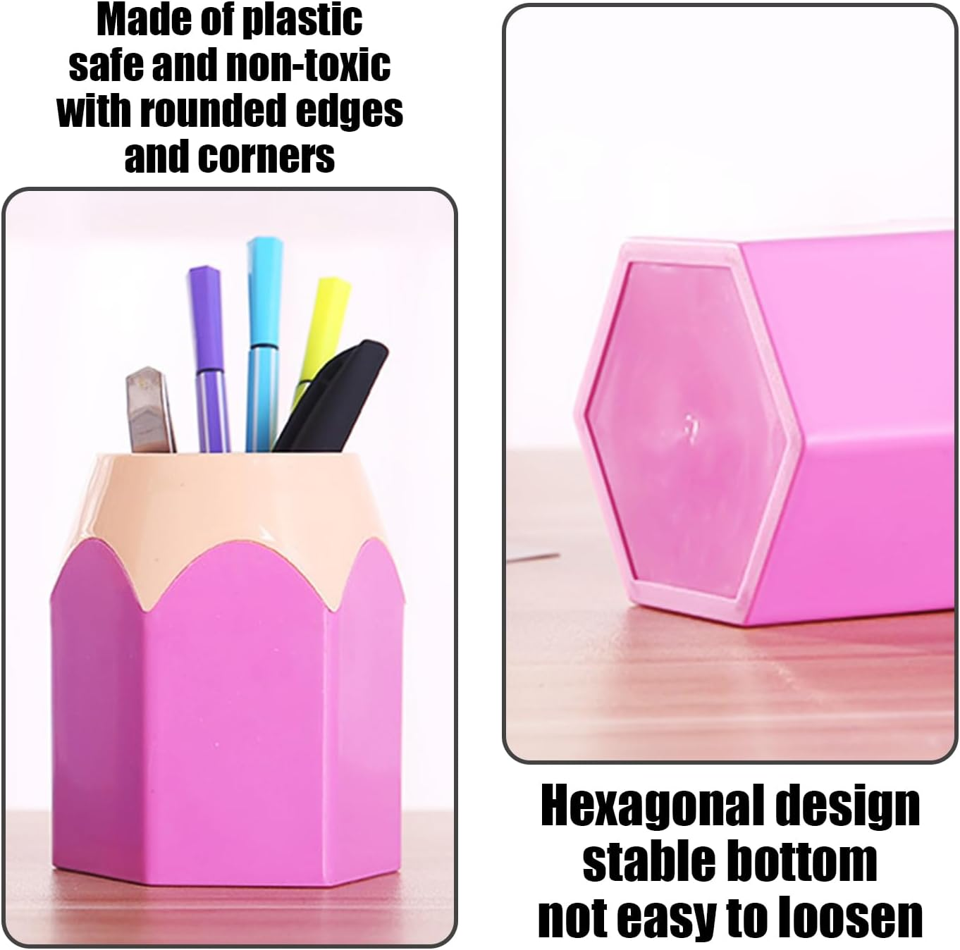 ZBHDEYG 5-Piece Contrast Color Pen Holder, Creative Pen Nib Design, Desk Storage Box for Stationery, Makeup Brush Storage, Office/Study Decor image number 4