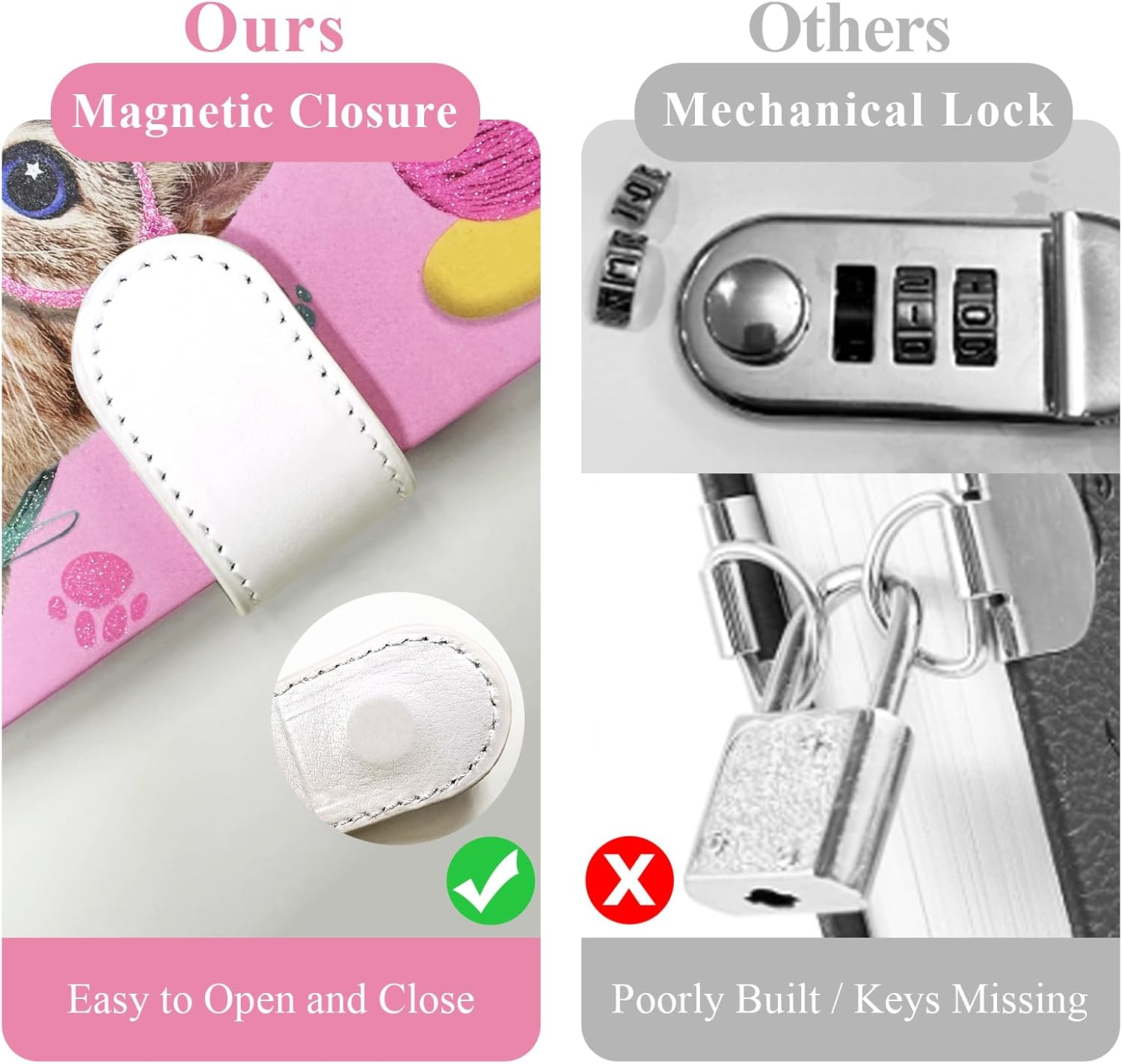 Notebooks for Kids with Pen, 19X13.5Cm Journal for Girls 192 Lined Pages Hardcover Small Diary for Kids Teenage Women Writing Note Taking Gift (Cat) image number 4