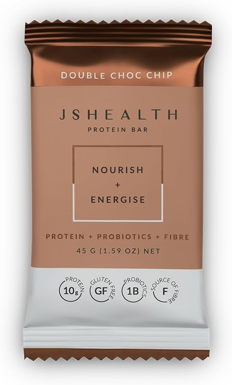 Jshealth Protein Bar - Double Choc Chip | Chocolate Protein Bars | High Protein Box of 12 X 45G Bars, Gluten-Free + Vegan-Friendly + Dairy-Free Ingredients image number 3