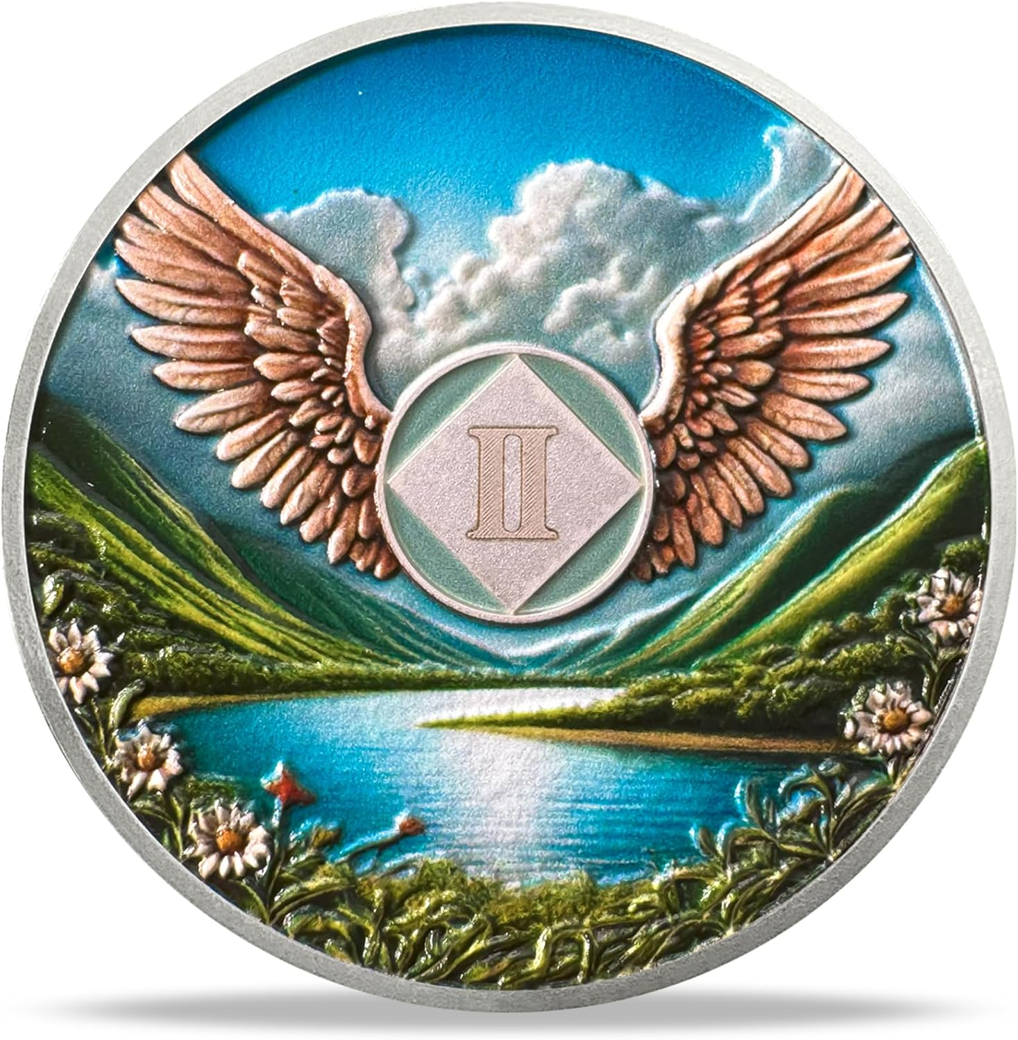 2 Year NA Sobriety Coin - NA Medallions with Wings and Scenic Sobriety Chips NA Coins - Ideal Narcotics Anonymous Gifts for Men ＆ Women Celebrating Recovery and Living Clean image number 4