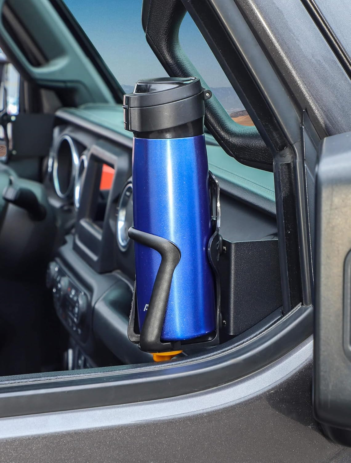 Savadicar Door Cup Holder Compatible with Jeep Wrangler (JL) & Gladiator (JT) 2018-2024, Fit Standard Bottles 2.2 to 3.1 Inch, Extension Accessories for Jeep, Right Side, Black image number 6